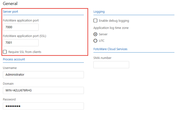 Configuring communications ports in the Operations Center