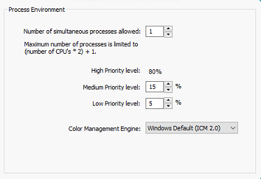 Color Factory Process Environment settings