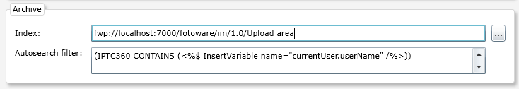 Configuring an autosearch for an archive