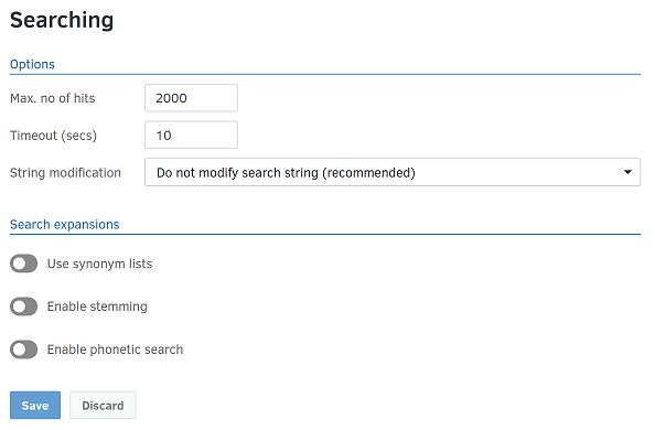 FotoWeb search options and search string modifications