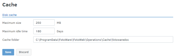 Cache settings for a FotoWeb site