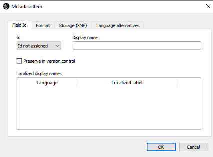 Setting a field ID and a display name
