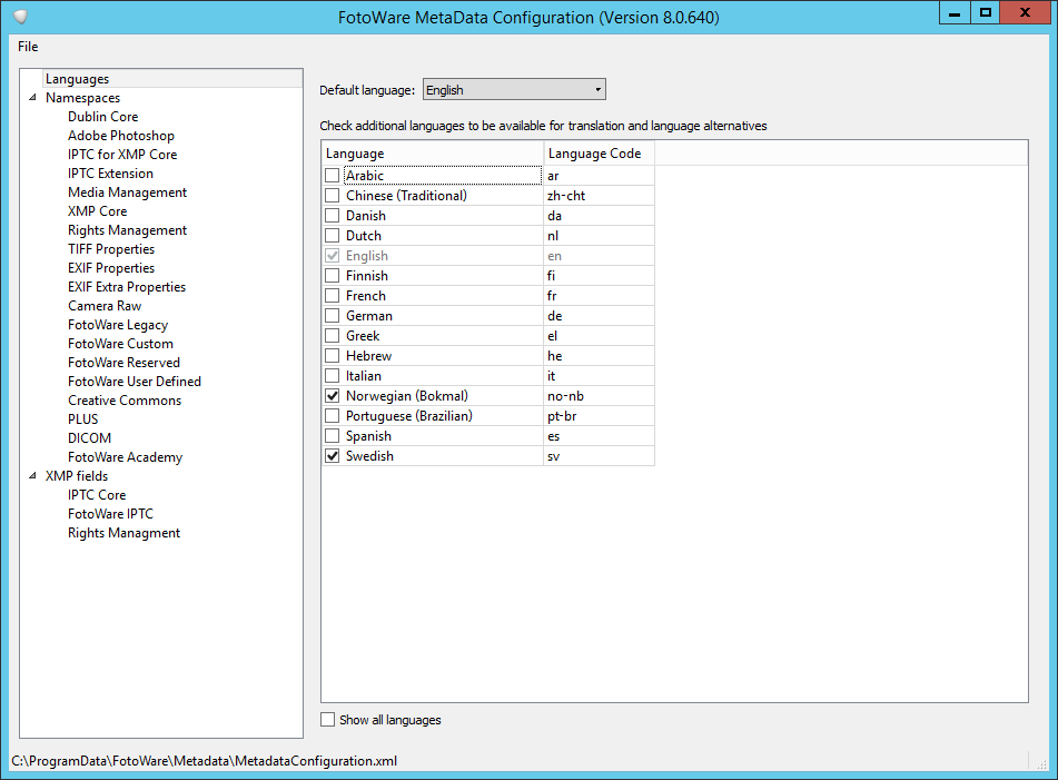 Enabling additional language support