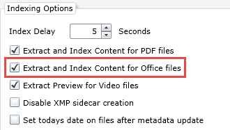 Settings that control Office document indexing