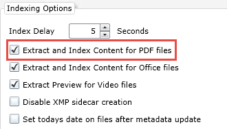 Settings that control PDF indexing