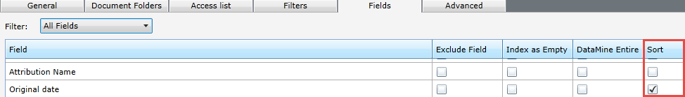 Specifying indexed fields to sort by in FotoStation