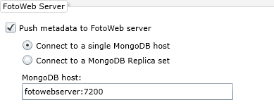 Push metadata to a mongodb instance on another server