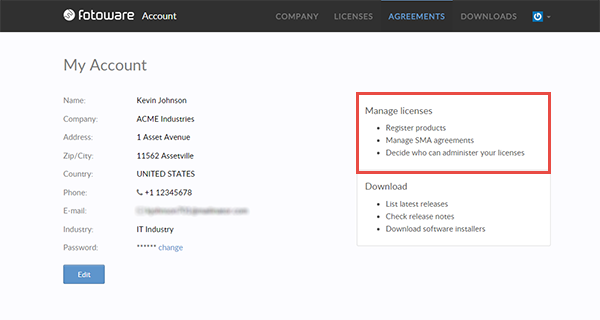 My account page - Manage Licenses.png