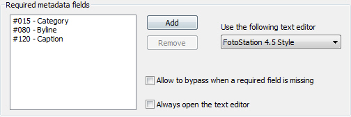 Check required text fields - options